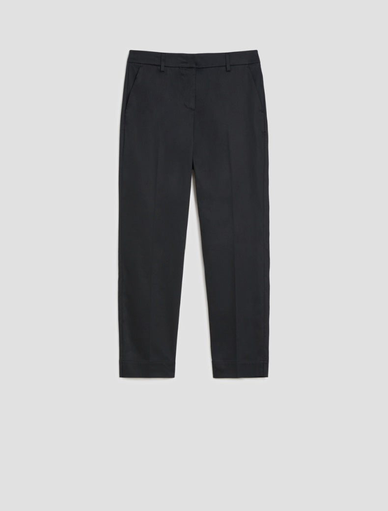 Pantalon slim en satin de coton