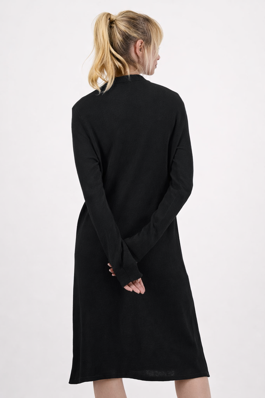 Gilet long Frère-Plain, avec boutons et longues manches A POIL