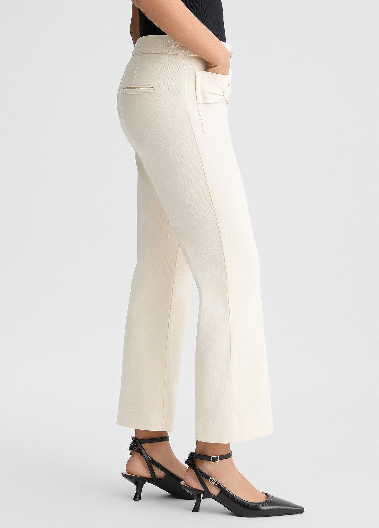 Pantalon évasé raccourci en coton acte2