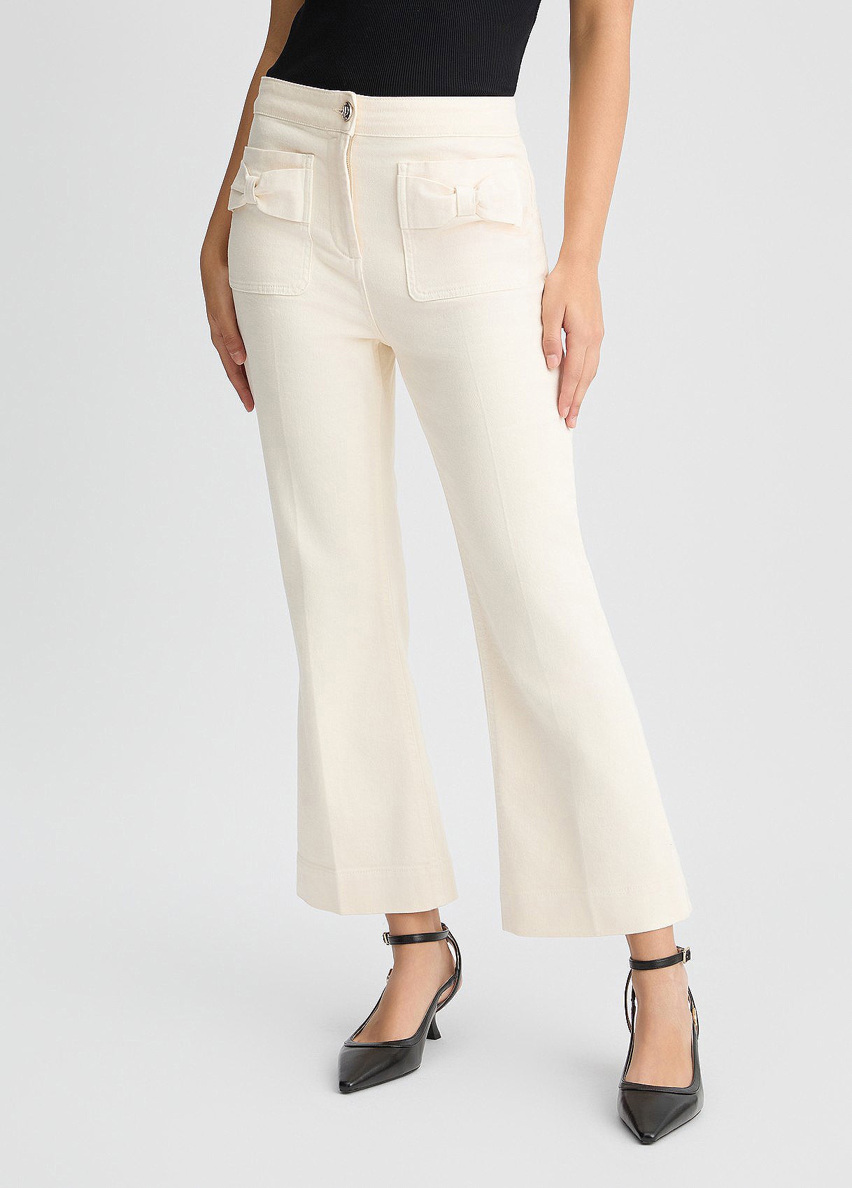 Pantalon évasé raccourci en coton acte2