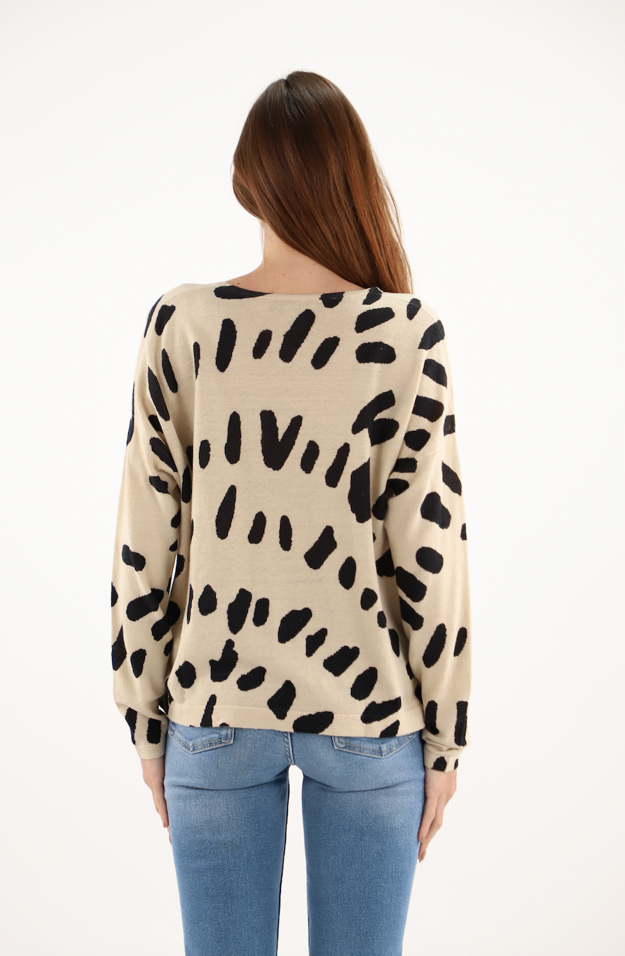 PULL KASPER à col V Imprimé éthique ESTHEME