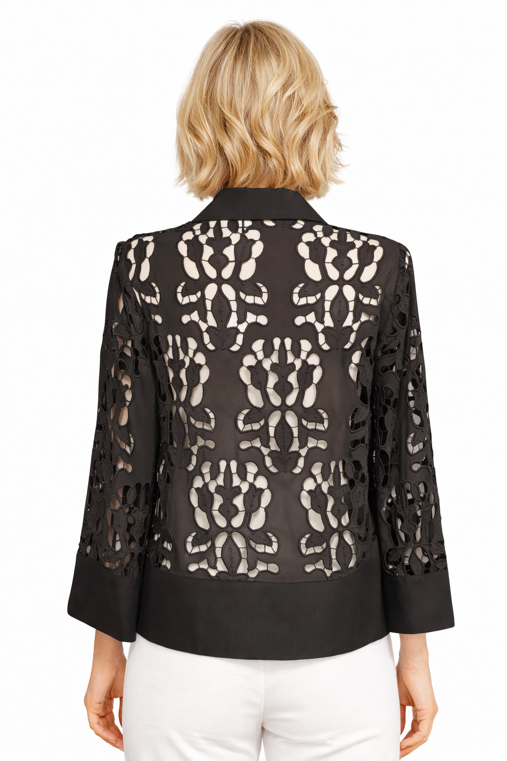 Veste Barnet noir à manches en crêpe cady GGT NENETTE