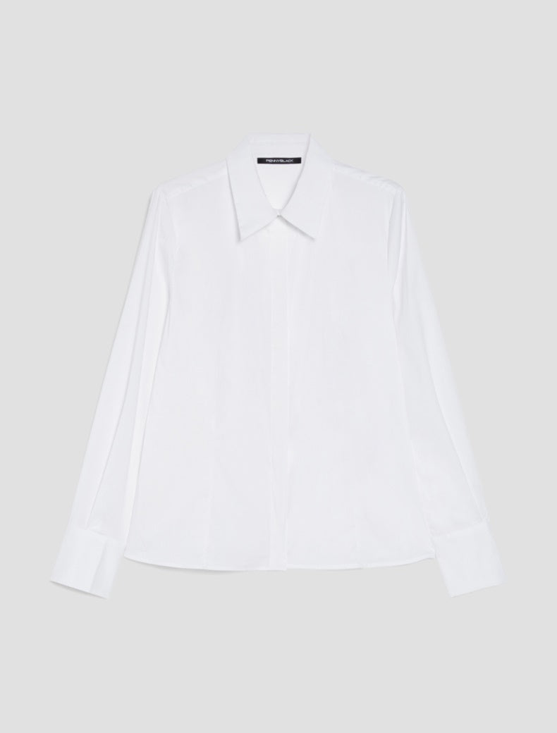 CHEMISE EN POPELINE COUPE SLIM. acte2