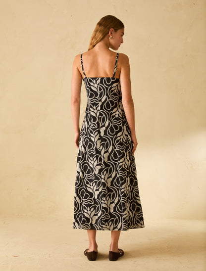 Robe camino nuisette en mousseline brodée  PENNYBLACK