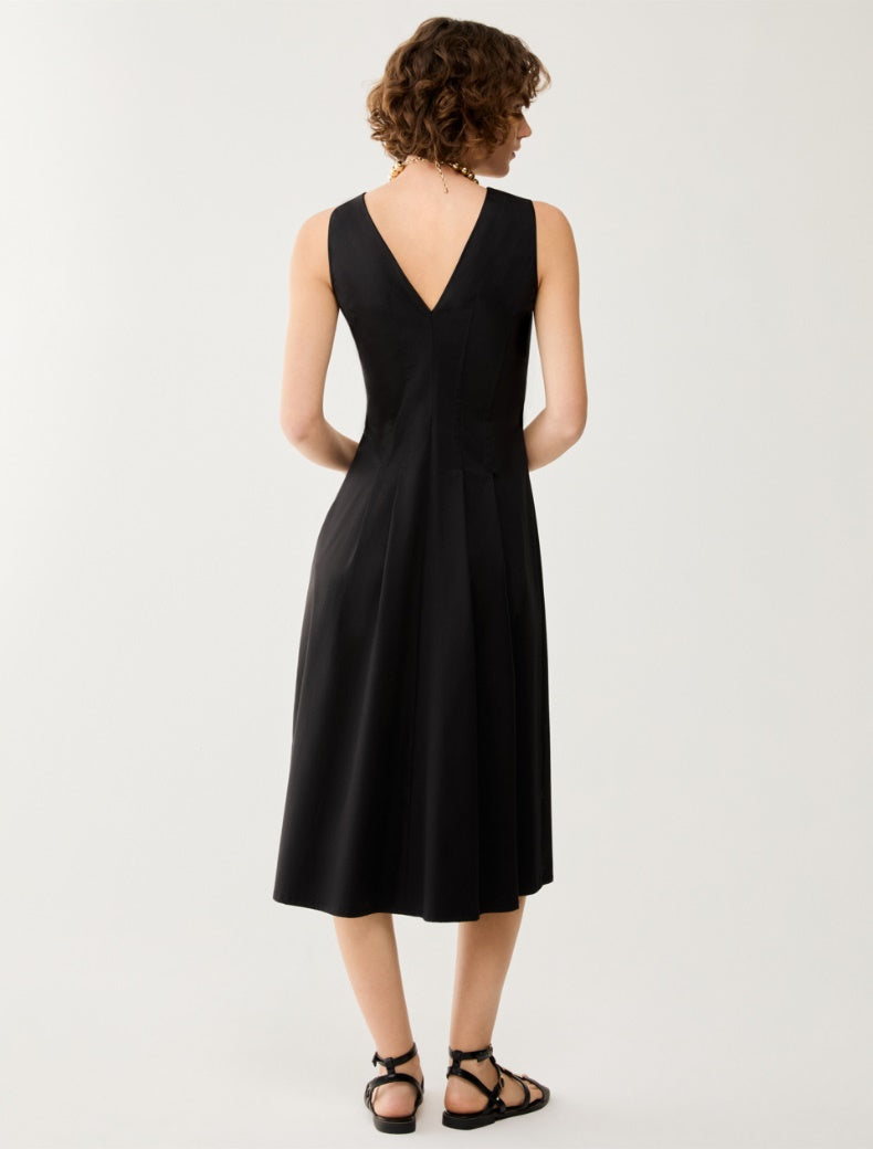 Robe maranta cintrée et évasé en satin mat  PENNYBLACK