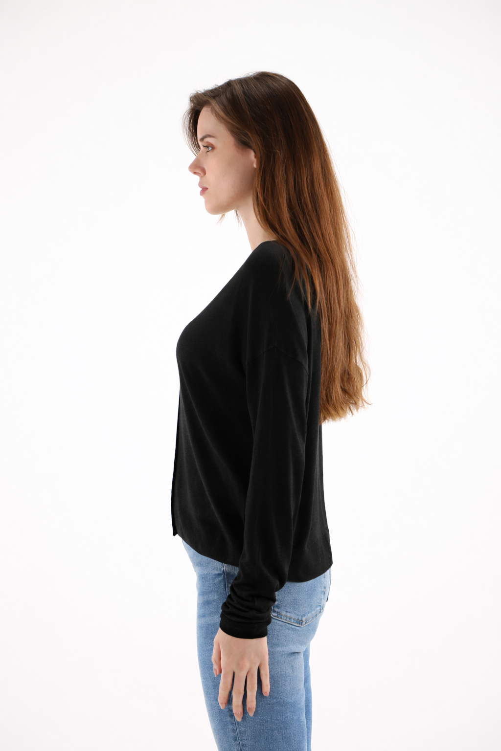 PULL ERIK en COL V avec Boutons colorés  ESTHEME