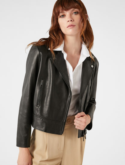 Veste en cuir style motard