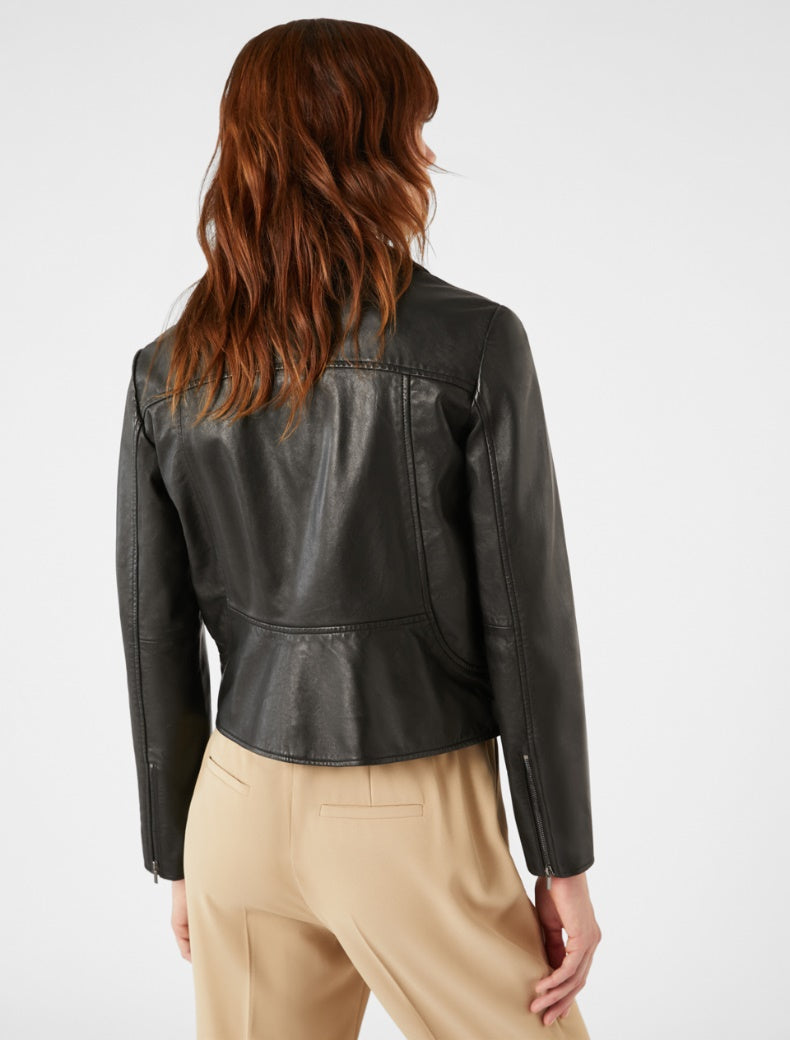 Veste en cuir style motard