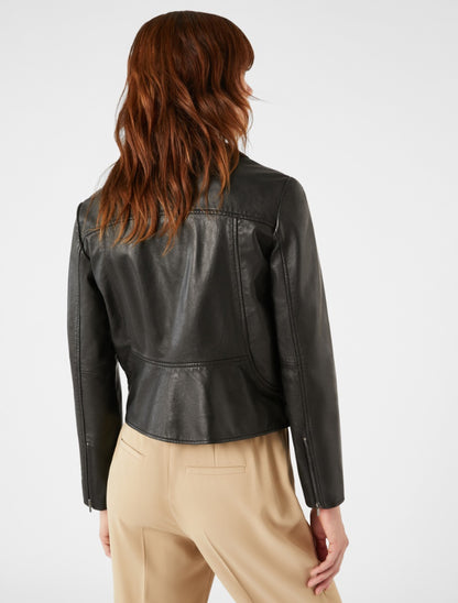 Veste en cuir style motard