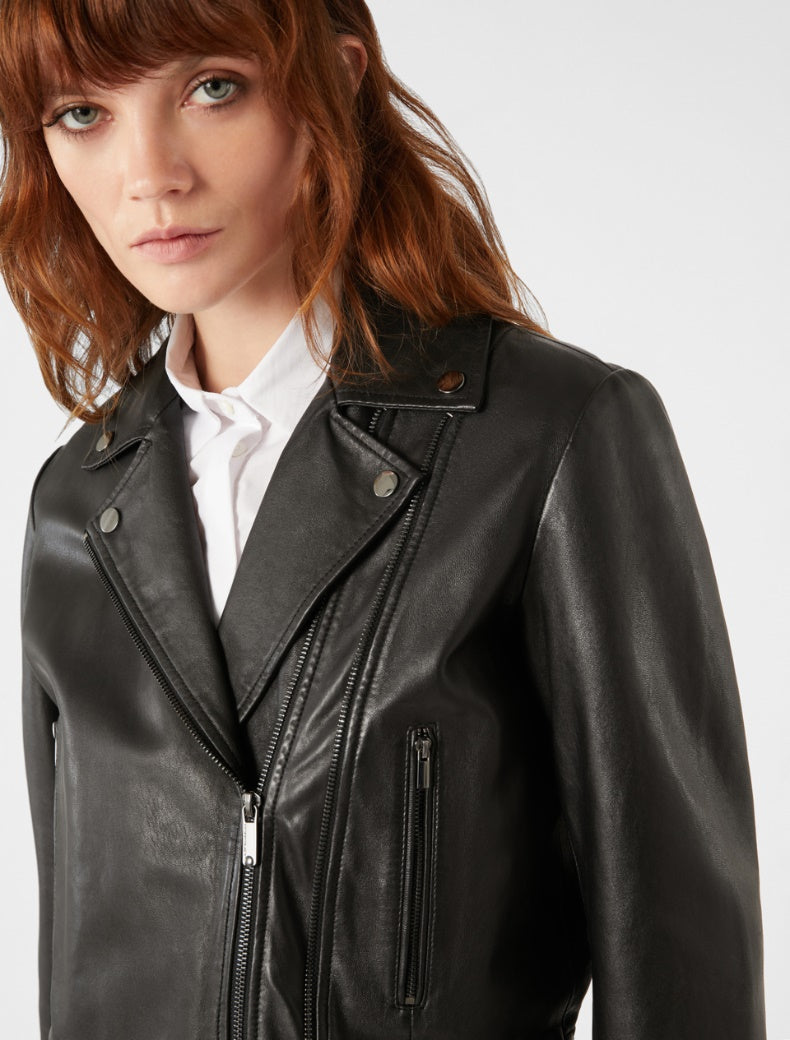 Veste en cuir style motard