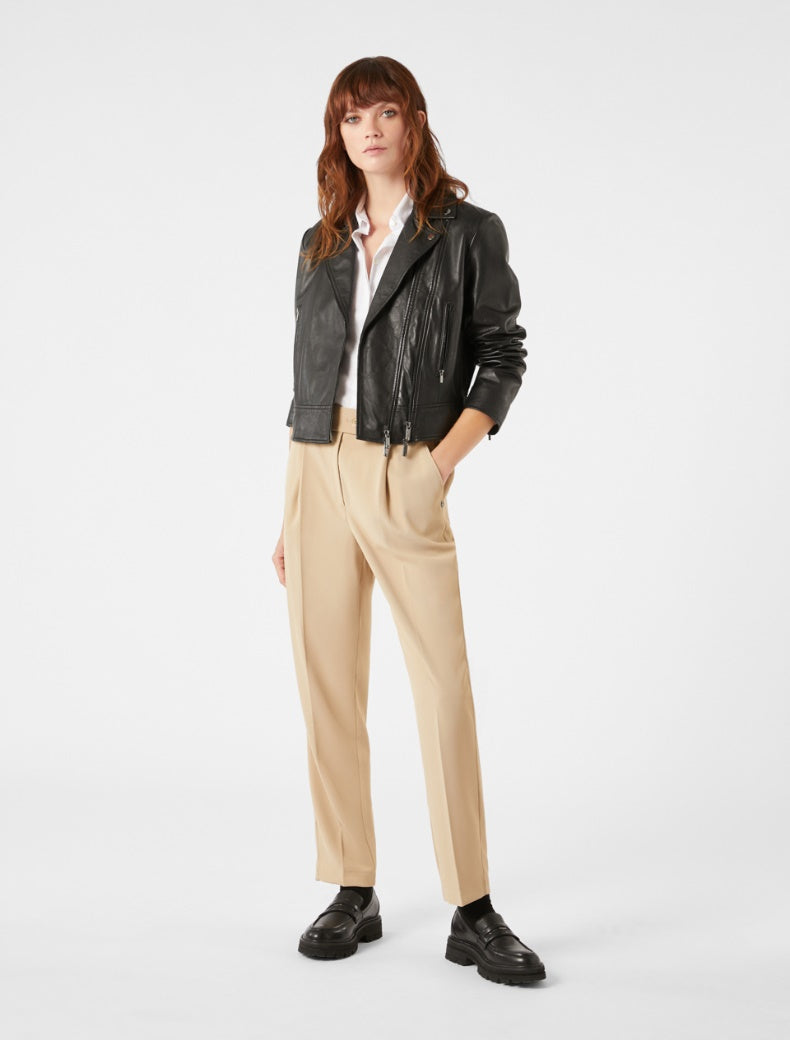 Veste en cuir style motard