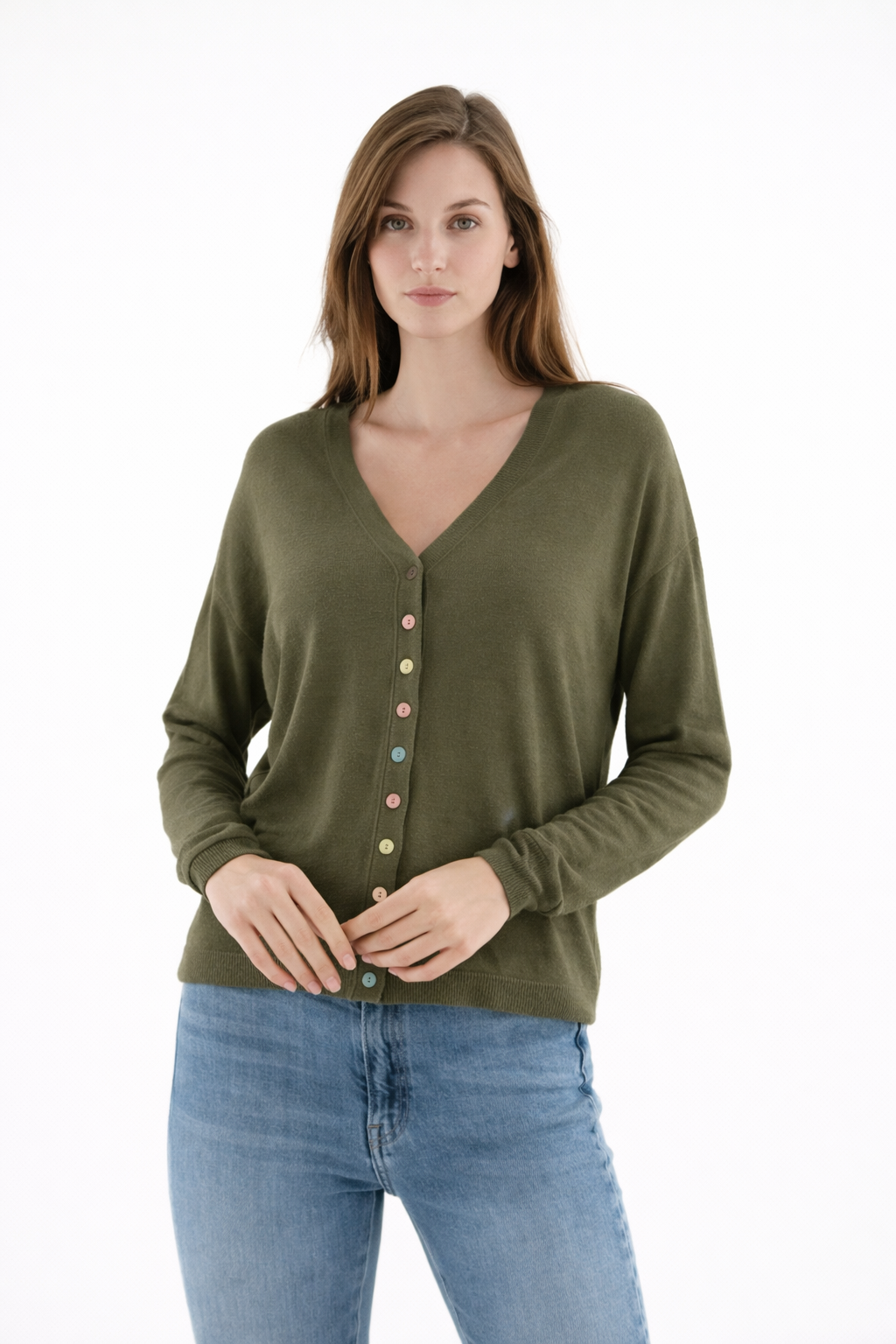 PULL  IVAR  en COL V avec Boutons colorés ESTHEME