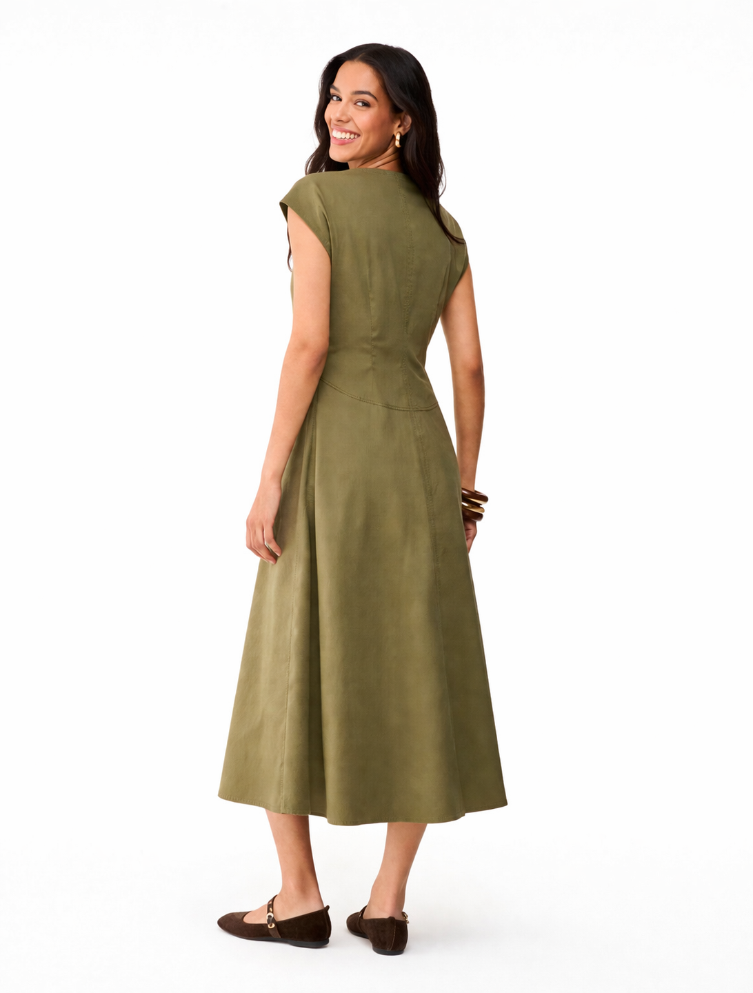 Robe gommos midi en popeline PENNYBLACK