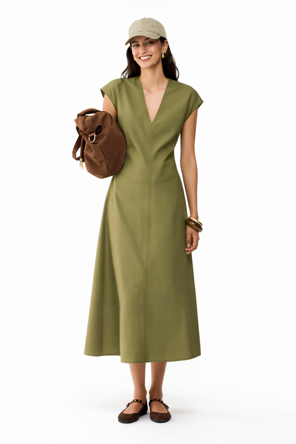 Robe gommos midi en popeline PENNYBLACK