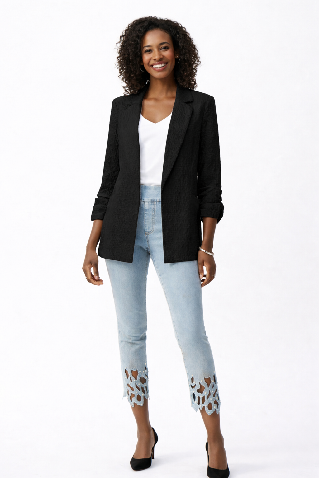 Veste 242026 boxy texturé en jacquard tissé. J.RIBKOFF