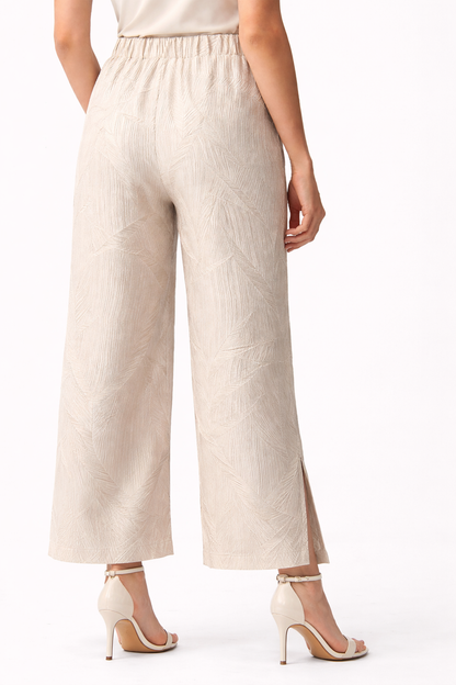 Pantalon-culotte 261161  à enfiler en satin plissé. J.RIBKOFF