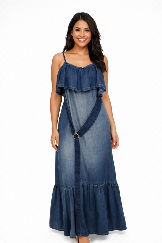 Robe Chiarodiluna en denim clair et lumineux  PINKO