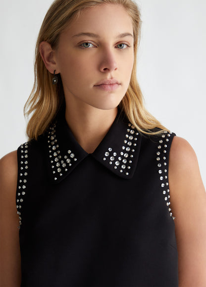 Robe en cady crêpe avec strass