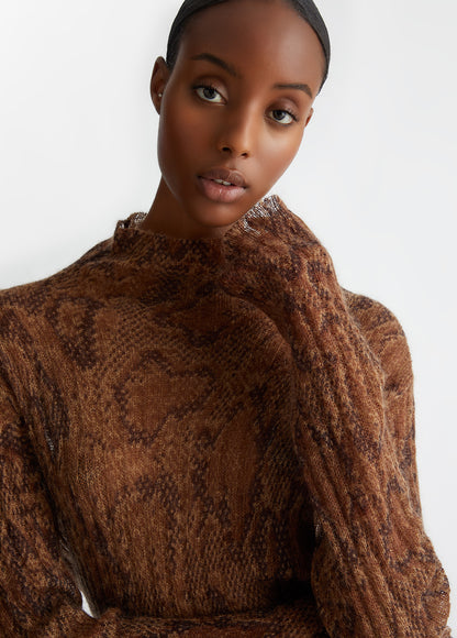 Pull en laine mélangée imprimée