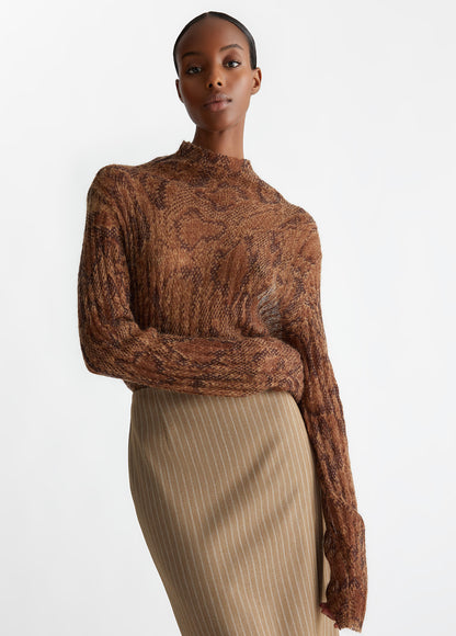 Pull en laine mélangée imprimée
