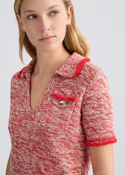 Polo rouge en maille