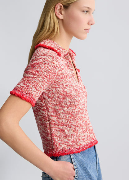 Polo rouge en maille