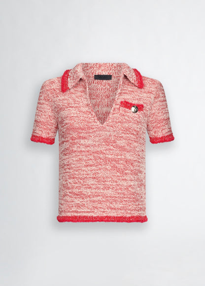 Polo rouge en maille