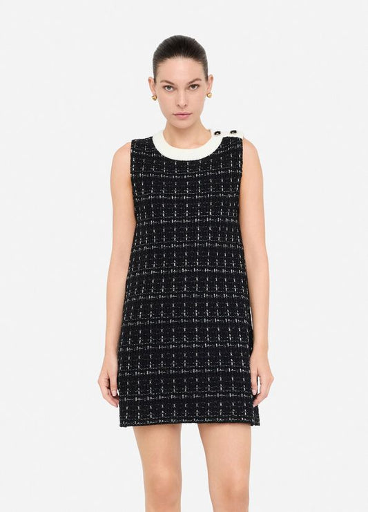 ROBE COURTE EN LAINE MELANGEE. acte2