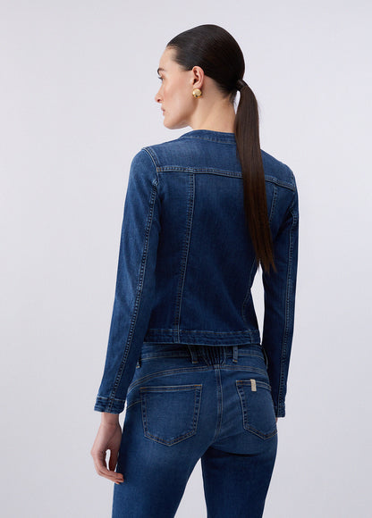Veste denim avec strass et boutons ligotés  LIU JO