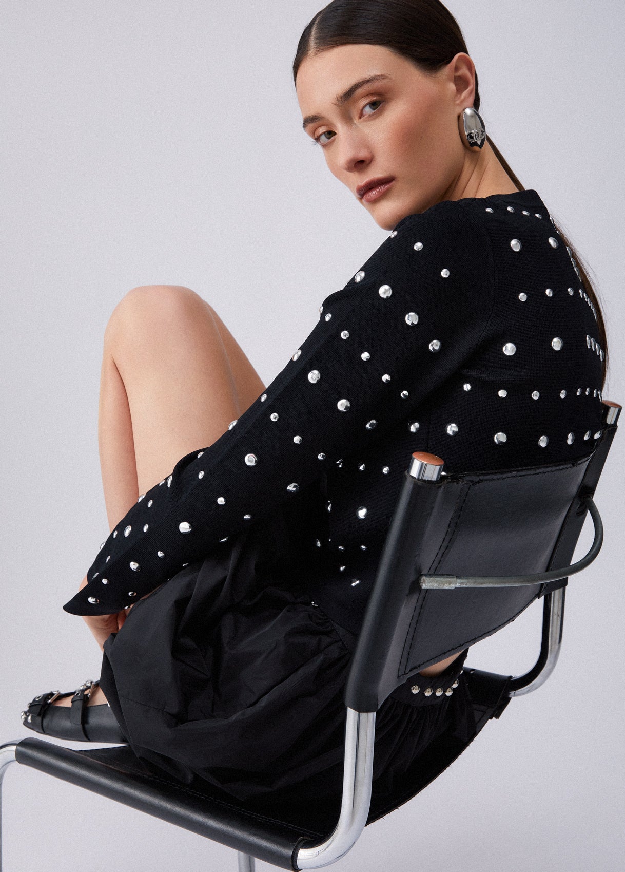 Veste en maille WA6090 avec clous  LIU JO