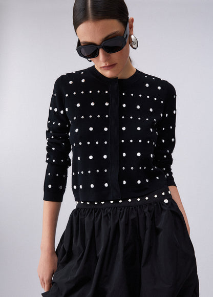 Veste en maille WA6090 avec clous  LIU JO