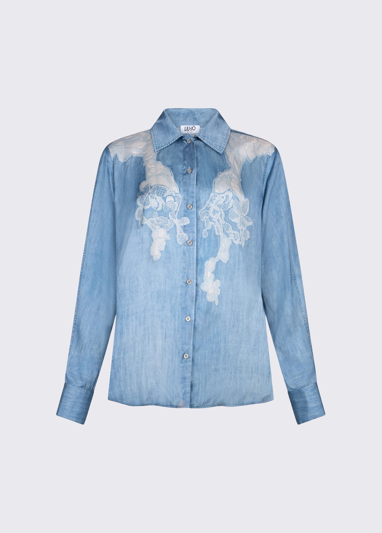 Chemise UA6343 à imprimé floral effet denim  LIU JO