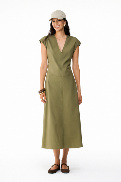 Robe gommos midi en popeline PENNYBLACK