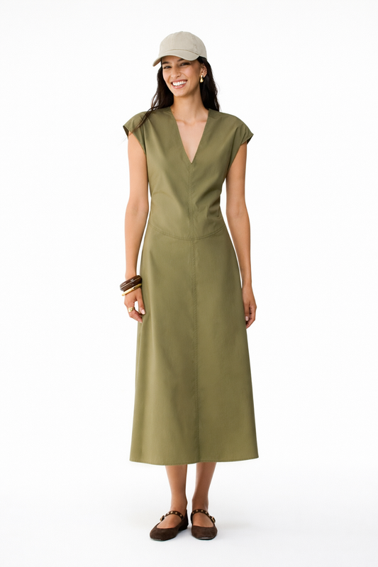 Robe gommos midi en popeline PENNYBLACK