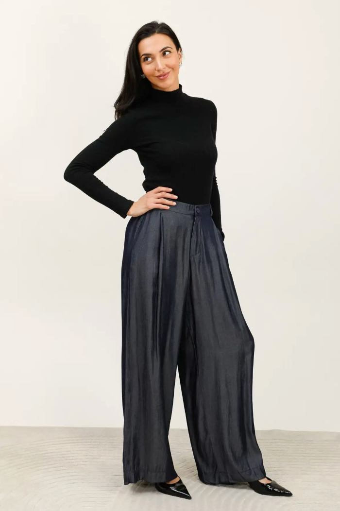 PANTALON PALAZZO EN TENCEL - ELEGANCE et FLUIDITE ACTE2