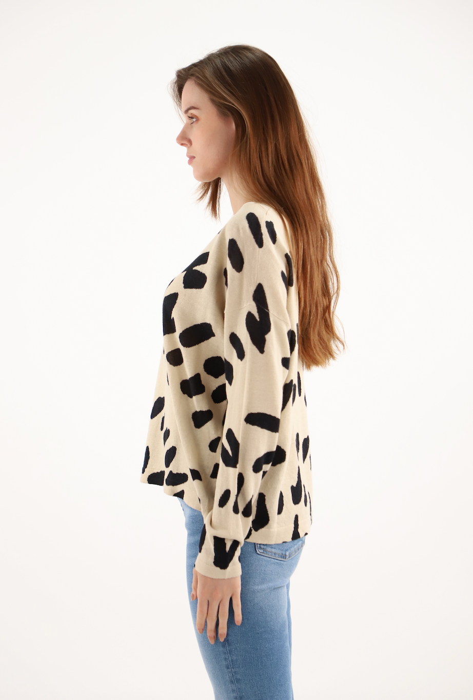 PULL KASPER à col V Imprimé éthique  ESTHEME