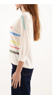PULL NILS avec col  V et Rayures colorées  ESTHEME