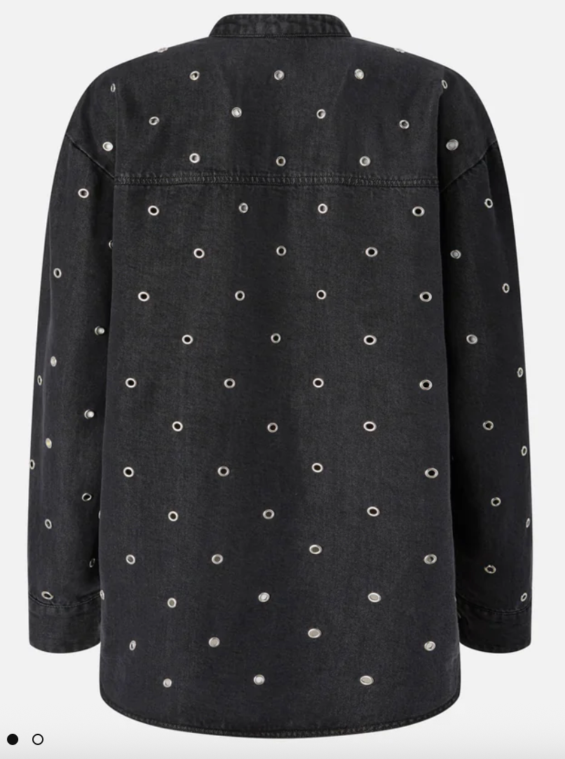 Tunique Bellicoso en denim foncé à oeillets  PINKO