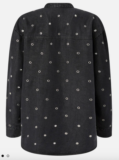 Tunique Bellicoso en denim foncé à oeillets  PINKO