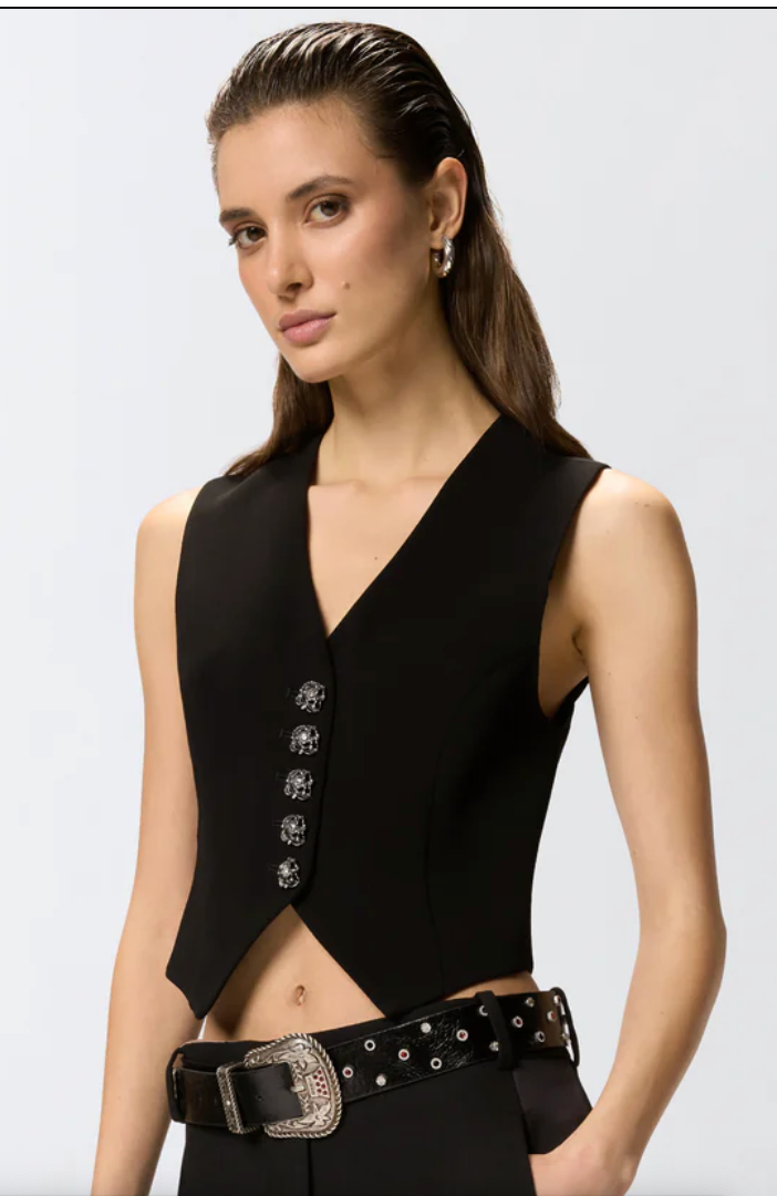 Gilet à boutons roses bijou  PINKO