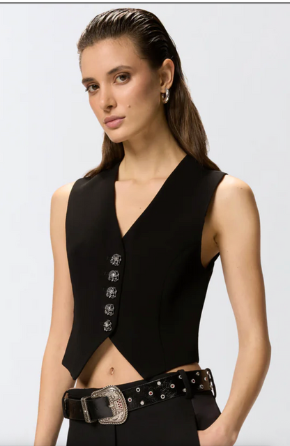 Gilet à boutons roses bijou  PINKO