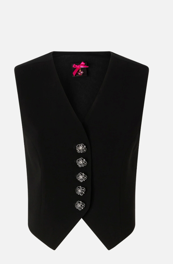 Gilet à boutons roses bijou  PINKO