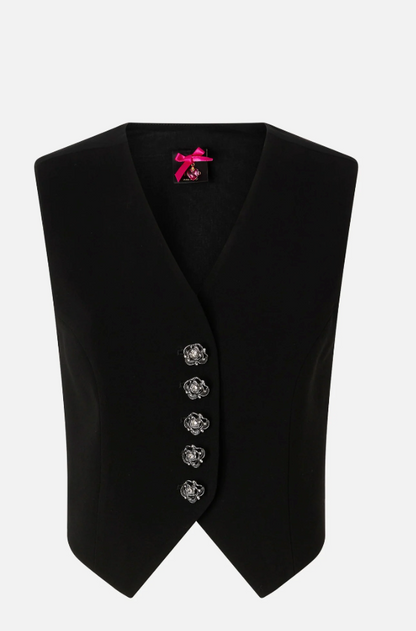 Gilet à boutons roses bijou  PINKO