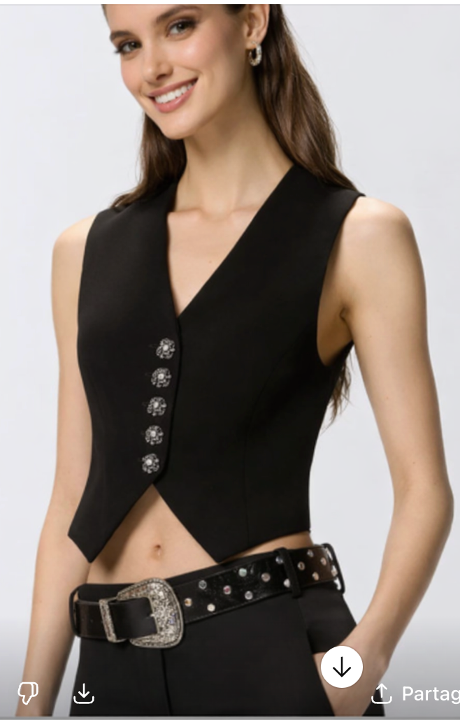 Gilet à boutons roses bijou  PINKO