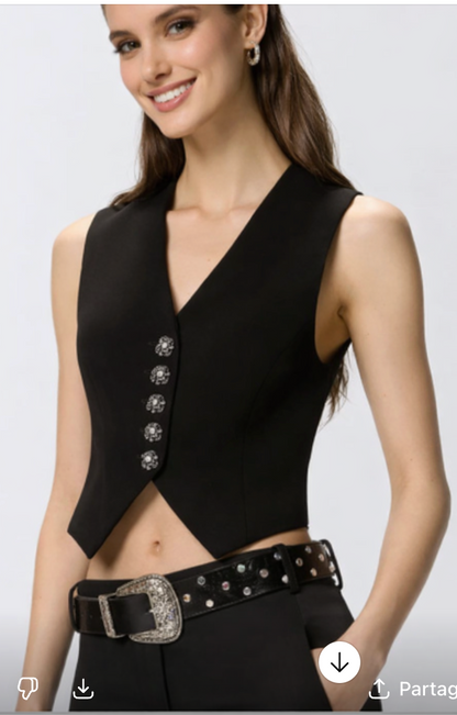 Gilet à boutons roses bijou  PINKO