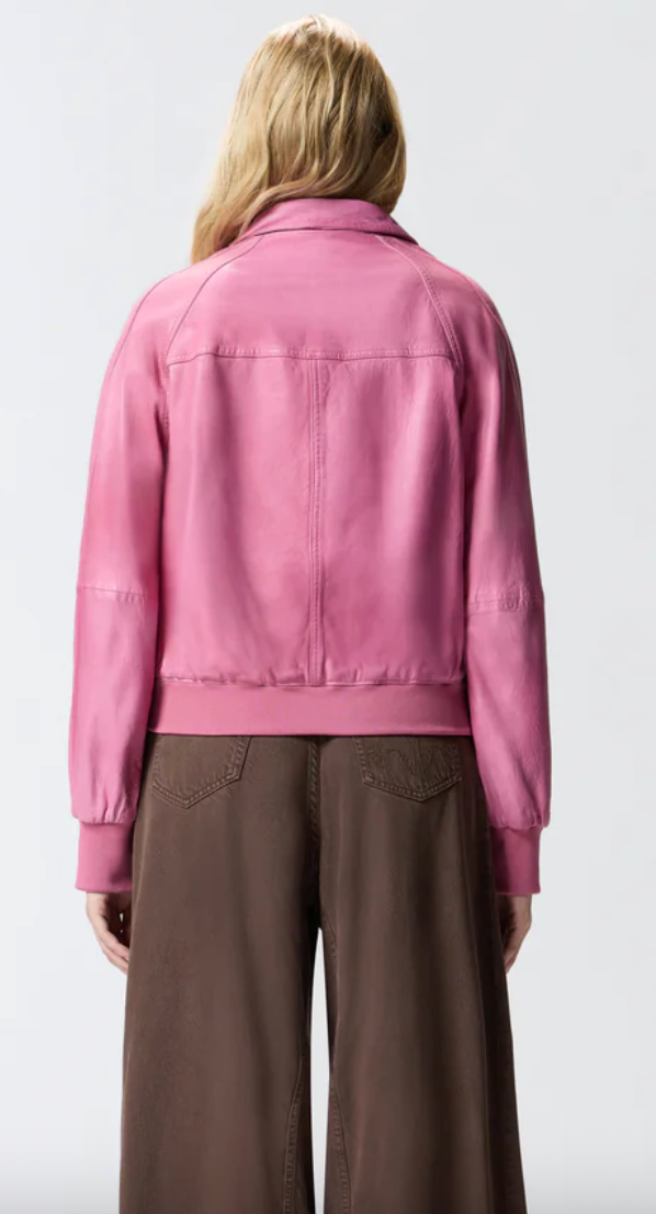 Bomber Barbra en cuir vintage PINKO