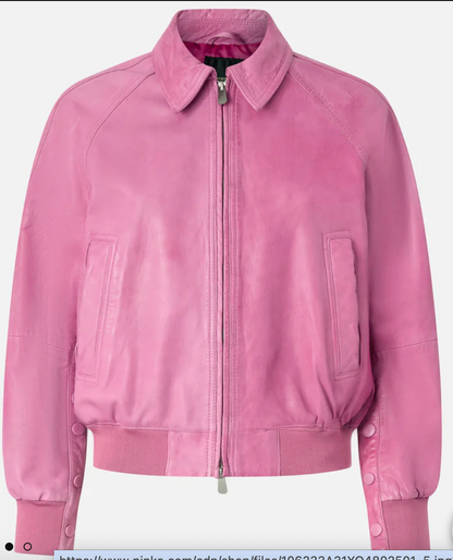Bomber Barbra en cuir vintage PINKO