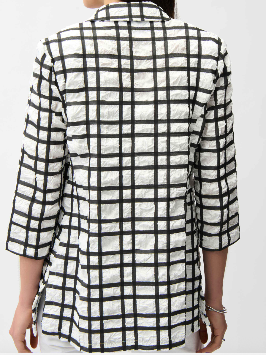 Veston boxy en jacquard à carreaux avec col cranté J. RIBKOFF