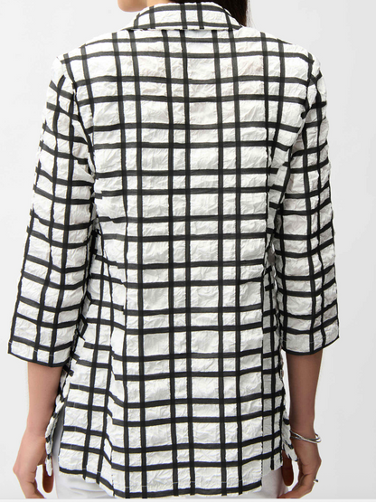 Veston boxy en jacquard à carreaux avec col cranté J. RIBKOFF