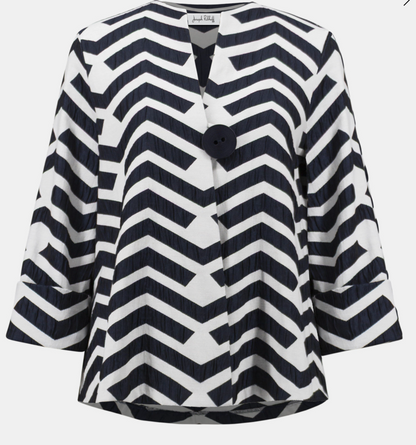 Veste 261097 trapèze en jacquard à imprimé géométrique. J.RIBKOFF